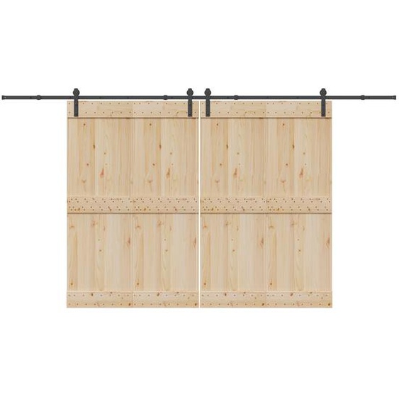 Kit de quincaillerie de porte coulissante 400 cm acier noir