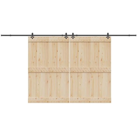 Kit de quincaillerie de porte coulissante 427 cm acier noir