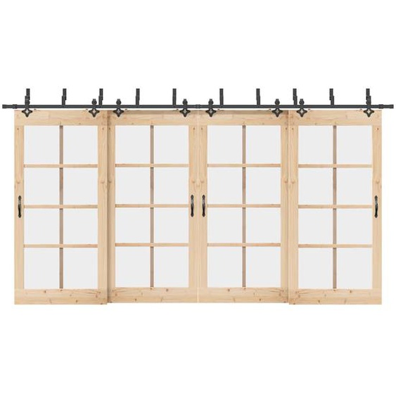 Kit de quincaillerie de porte coulissante 427 cm acier noir