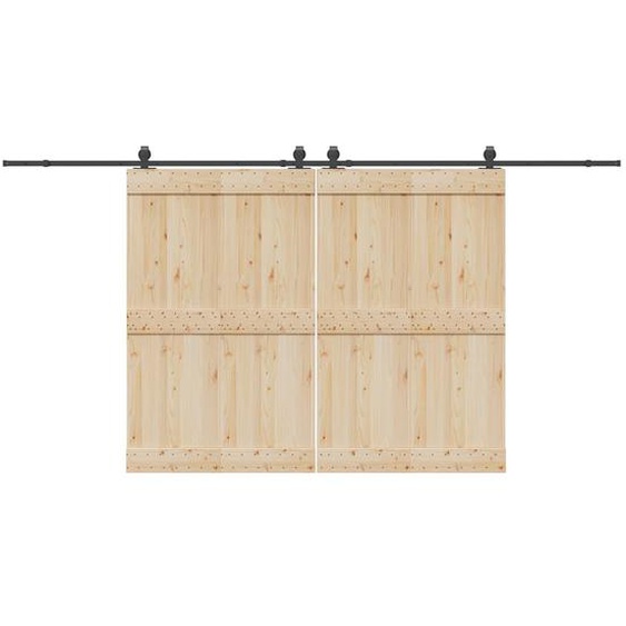 Kit de quincaillerie de porte coulissante 427 cm acier noir