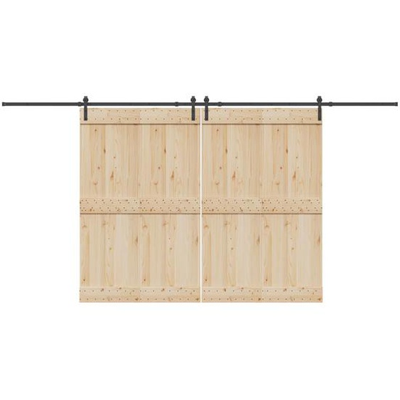 Kit de quincaillerie de porte coulissante 427 cm acier noir