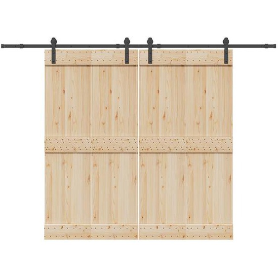 Kit de quincaillerie de porte coulissante 427 cm acier noir