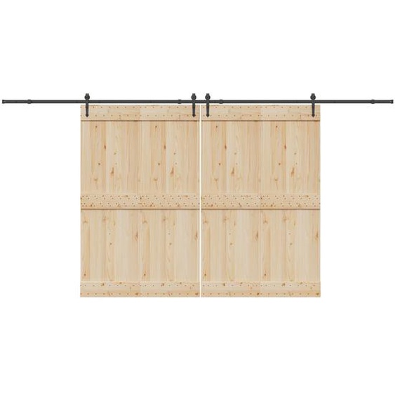 Kit de quincaillerie de porte coulissante 427 cm acier noir