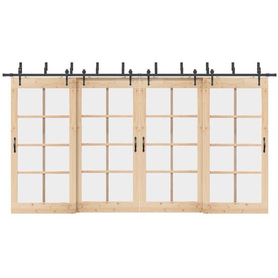 Kit de quincaillerie de porte coulissante 427 cm acier noir