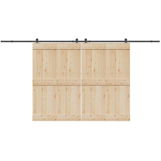 Kit de quincaillerie de porte coulissante 427 cm acier noir