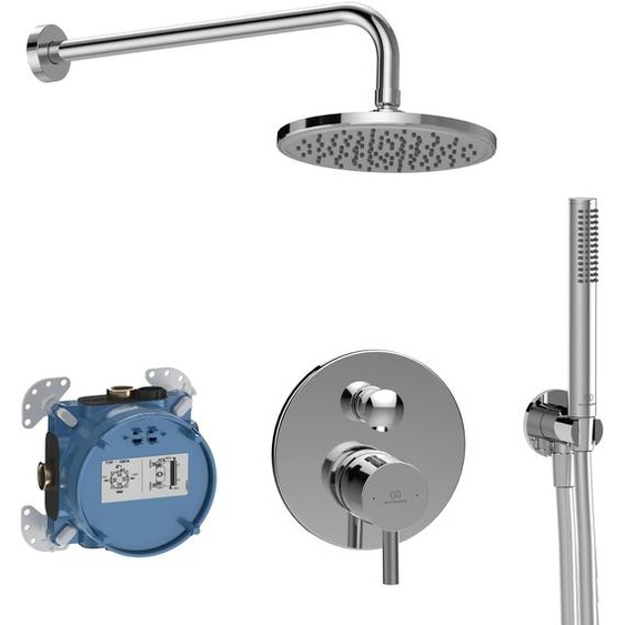 Kit de robinetterie pour salle de bain Ceraline : robinet, EASY-Box, douchette, finition chromée