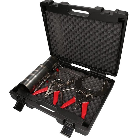 Kit de segments de piston et de bagues de serrage, de 57 à 125 mm, comprenant 5 pièces, dans un coffret en plastique
