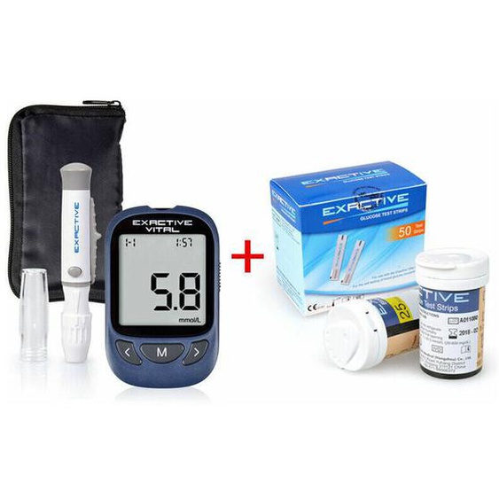 Kit de test de glycémie, lecteur de glycémie pour diabète avec 50 bandelettes de test- Trimec