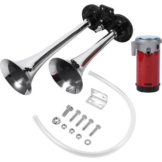 Kit de trompettes dair doubles, compresseur poli durable, facile à installer, pour un look chromé pour le train de véhicules