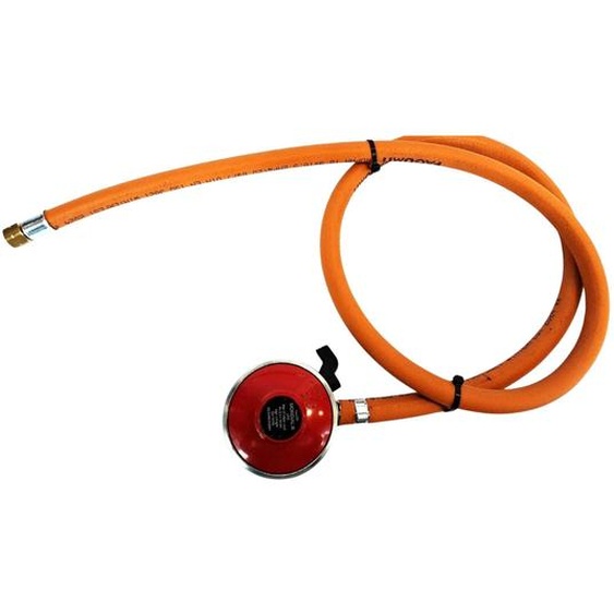 Kit de tuyaux à gaz propane-butane Zatech avec régulateur Quick-on 1,5 m 37-50 mbar Ø9,0 mm Raccord clip-on 27 mm 3/8 filetage à gauche Barbecue à gaz Chauffage Camping