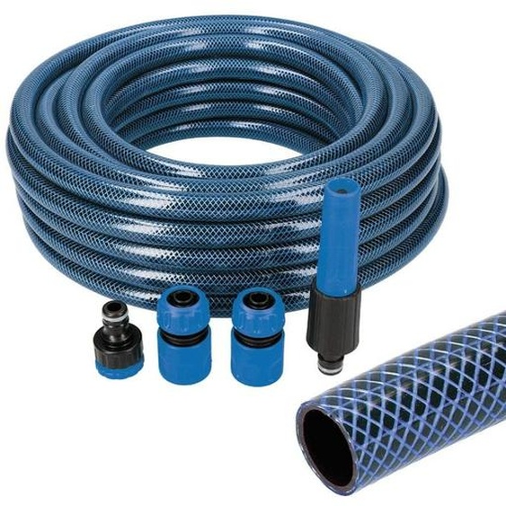Kit Tuyau Darrosage Bleu Interior ø15mm Exterior ø25mm (5/8) Rouleau 15m Avec Accessoires Edm