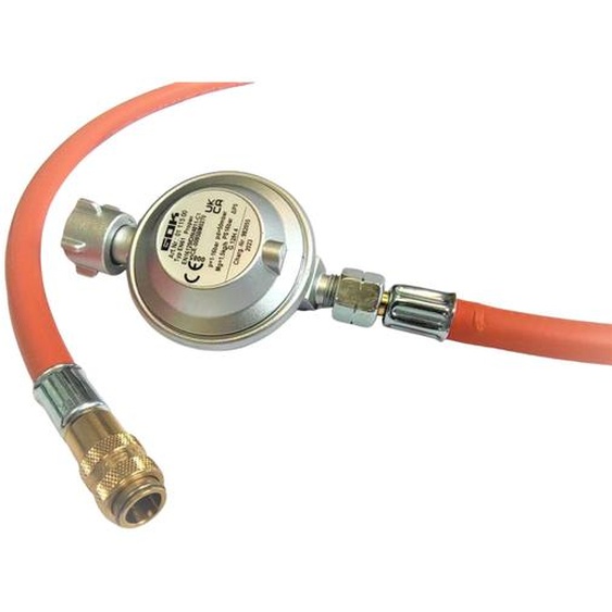 Kit de tuyaux pour gaz propane-butane Zatechs avec régulateur GOK 3 m 50 mbar Ø 6,3 mm 21,8 mm filetage x raccord rapide type 21 manchon réchaud à gaz pour camping-car chalumeau à souder