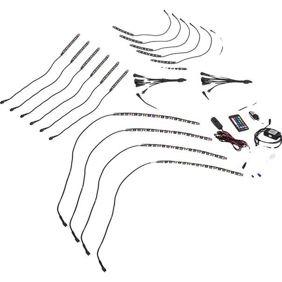 Kit déclairage LED multicolore pour rochers, 16 pièces, DC12V, IP68 étanche, durée de vie de 50000 heures