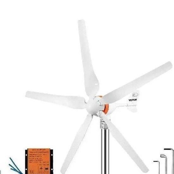 Kit déolienne en aluminium - 500 W - Petite éolienne - 900 tr/min - Pour une utilisation en mer - Pales en fibre de nylon
