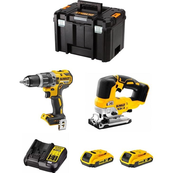 Kit DeWALT DWK202 (DCD796 + DCS334 + 2 x 2.0 Ah + DCB107 + TSTAK VI)