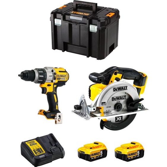 Kit DeWALT DWK214 (DCD996 + DCS391 + 2 x 5.0 Ah + DCB115 + TSTAK VI)