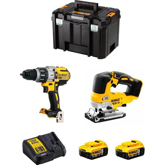 Kit DeWALT DWK215 (DCD996 + DCS334 + 2 x 5.0 Ah + DCB115 + TSTAK VI)