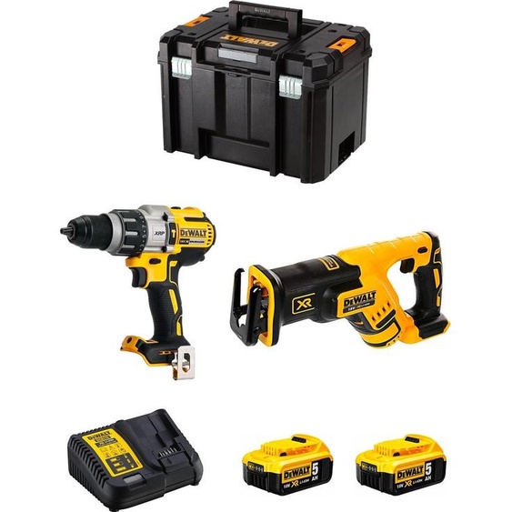 Kit DeWALT DWK218 (DCD996 + DCS367 + 2 x 5.0 Ah + DCB115 + TSTAK VI)