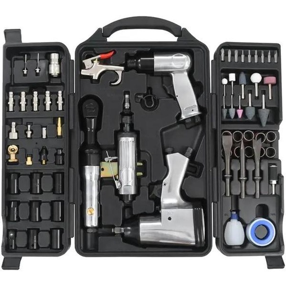 Kit doutils pneumatiques, ensemble de 70 pièces, comprenant des accessoires essentiels, de couleur marron
