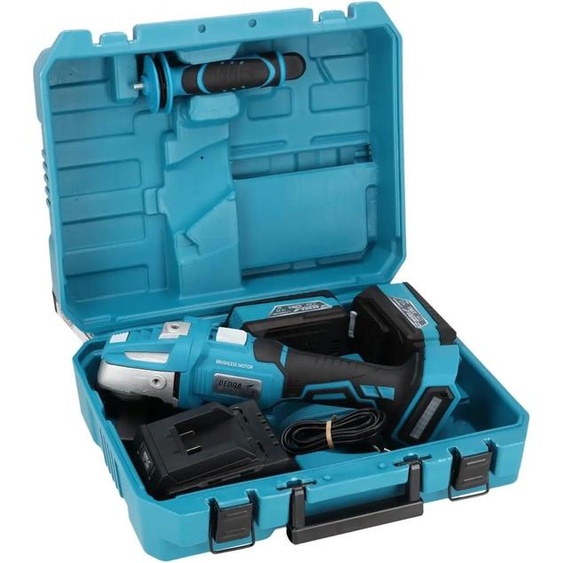 Kit doutils SAS dans un coffret + ALL DED7030A10, meuleuse angulaire sans balais, deux batteries de 4 Ah, chargeur