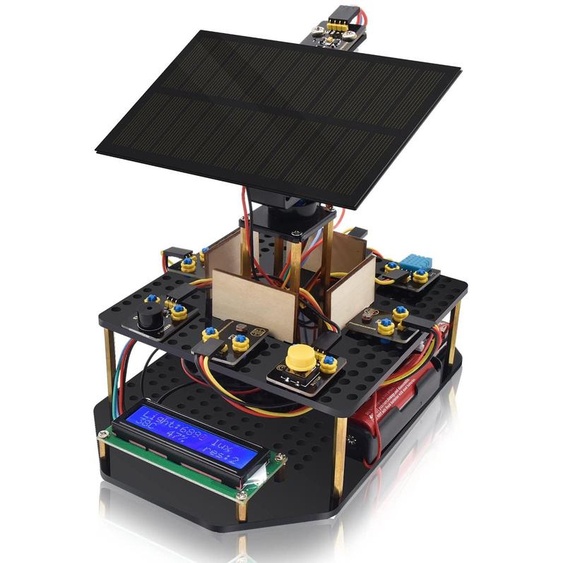 Kit électronique de suivi solaire DIY pour Arduino UNO, comprenant un capteur de température et dhumidité, un capteur de lumière, etc. Idéal comme cadeau éducatif pour les adolescents et les adultes intéressés par la programmation