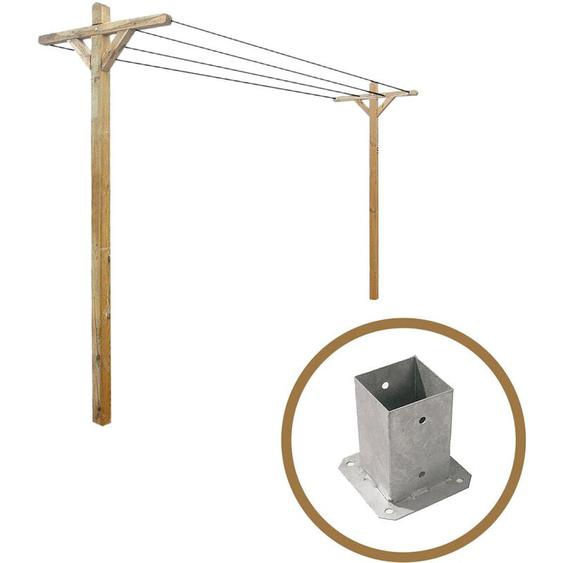 Kit étendoir à linge extérieur Séville + 2 supports à fixer
