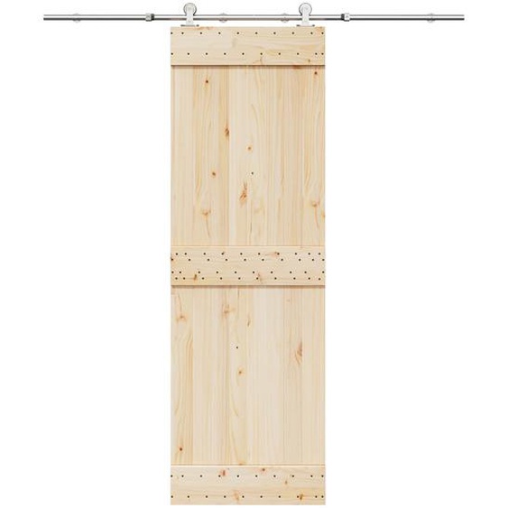 Kit fixation porte coulissante 183 cm Acier inoxydable Argenté