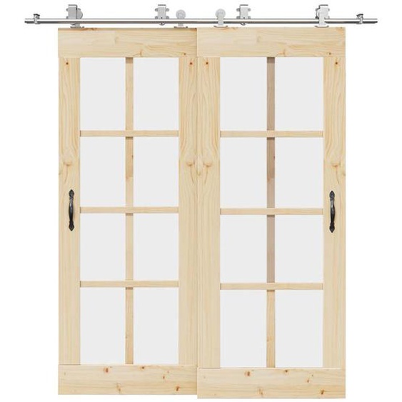 Kit fixation porte coulissante 200 cm Acier inoxydable Argenté