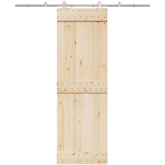 Kit fixation porte coulissante 200 cm Acier inoxydable Argenté