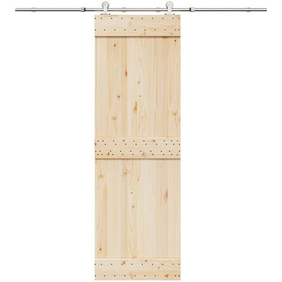 Kit fixation porte coulissante 200 cm Acier inoxydable Argenté