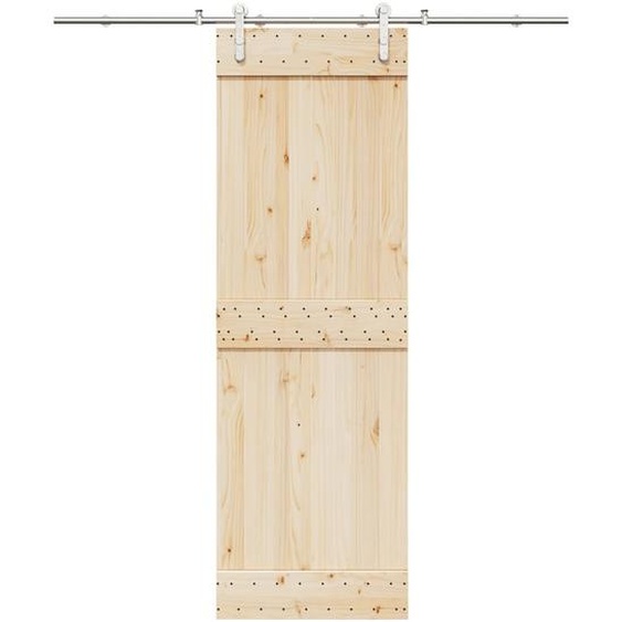 Kit fixation porte coulissante 200 cm Acier inoxydable Argenté