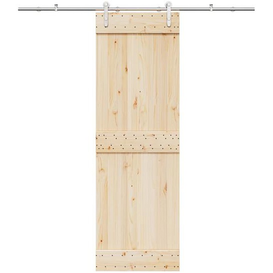 Kit fixation porte coulissante 200 cm Acier inoxydable Argenté