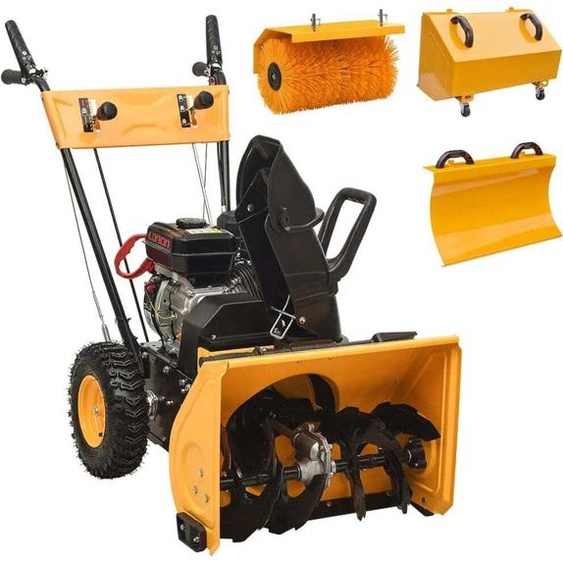 kit fraise à neige et balayeuse 4 en 1 à essence 6,5 CV