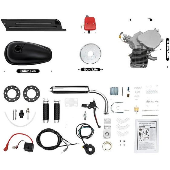 Kit moteur à essence pour vélo, 100 cm3, vitesse de 28 km/h, 36 dents