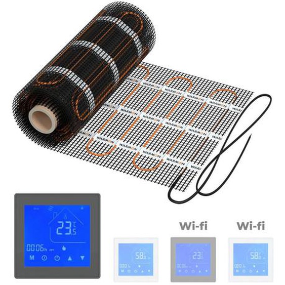 Kit natte chauffante murale  CLASSIC LIGHT 100 W/m² avec Thermostat MCS 450 Smart WiFi Touch noir - 12 m²