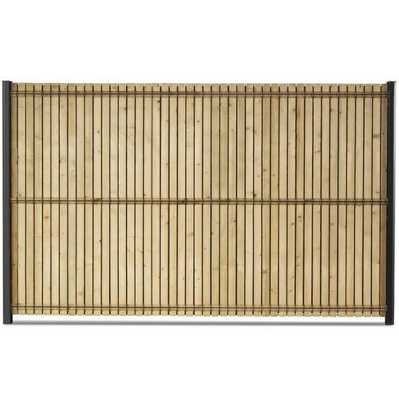 Gardenode - Kit occultation lattes bois sapin pour panneau rigide maille 55 h 1m53 l 2m50 ep 8mm
