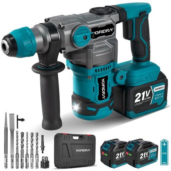 Kit perceuse à percussion sans fil Perceuse à percussion sans balais avec 2 batteries et chargeur pour les bricoleurs et les travaux de construction