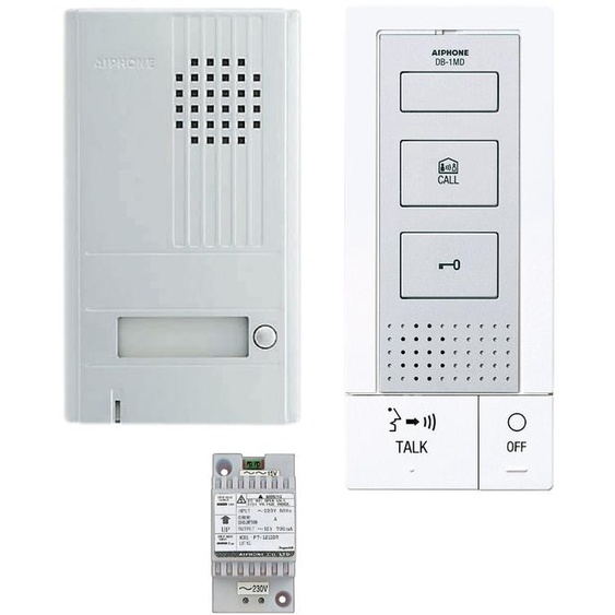 Kit portier audio 2 fils intégral mains libres Blanc - AIPHONE - 118712