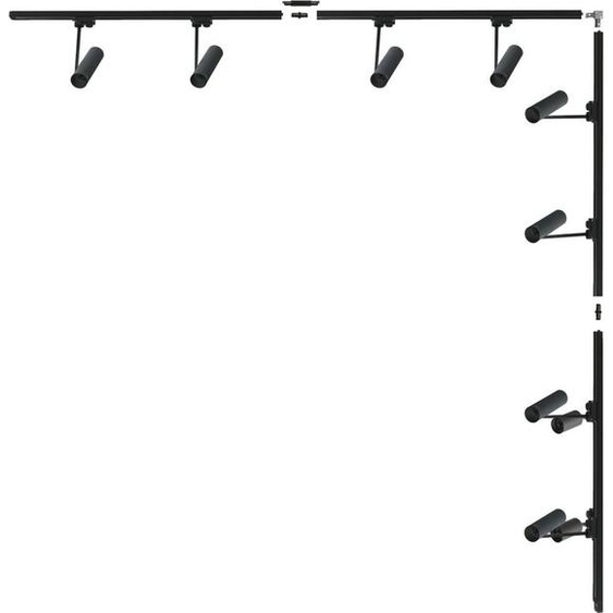 Kit rail L 2x2m noir avec spots 1-phase 3586 Zuma Line