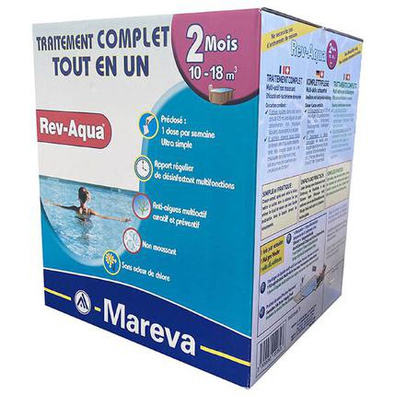Mareva - Kit traitement piscine complet - Rev-Aqua 10/18 m3 - 2 mois de
