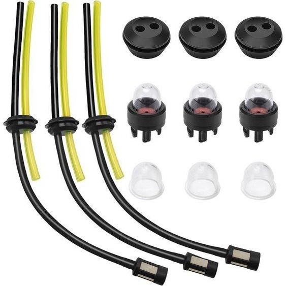 Kit universel de tuyaux de carburant pour tondeuses à gazon - 3 pièces pour tondeuses à gazon et débroussailleuses