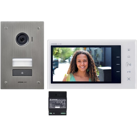Kit vidéo couleur anti vandales encastré 2 fils intégral - AIPHONE - 130441
