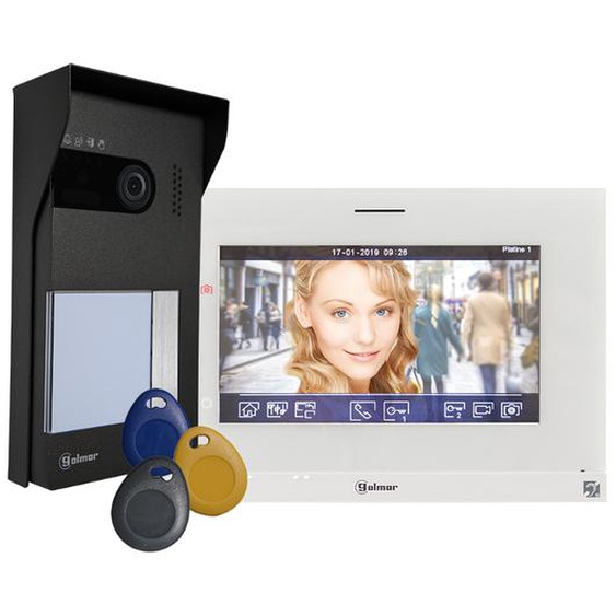 Kit vidéo couleur SOUL 7 avec mémoire et contrôle daccès par badges - BITRON GOLMAR - GS5110/ART7H