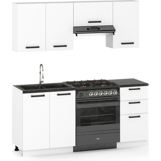 Kitchenette Bloc cuisine moderne Ensemble de meubles de cuisine Barcelone180cm blanc mat