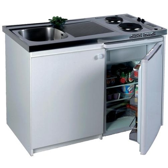 Kitchenette électrique 1200x600 plaque 2 feux meuble et frigo 18/10 WH FRANKE 692117
