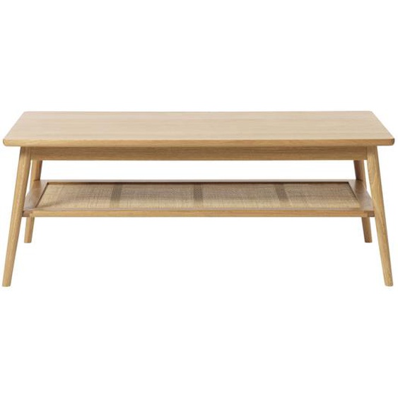 Kiyo - Table basse en bois et cannage 120x60cm - Couleur - Bois clair