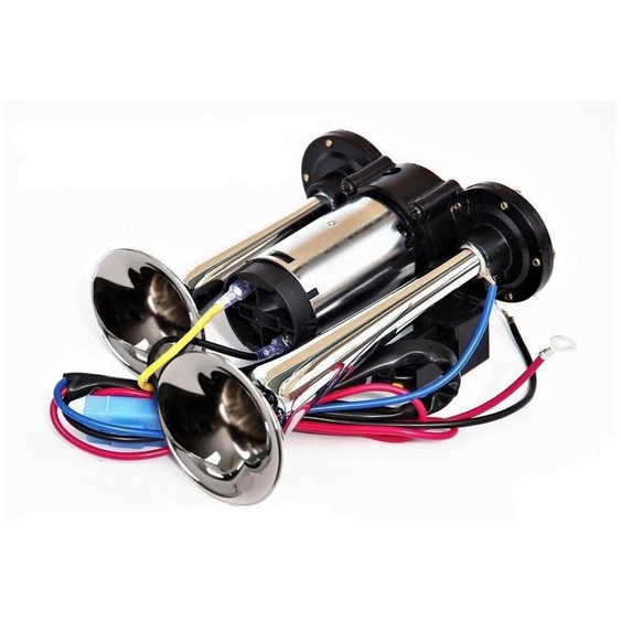 Klaxon double avec compresseur intégré, 12 V, pour voitures, camions, fourgonnettes, bus, tracteurs, etc.
