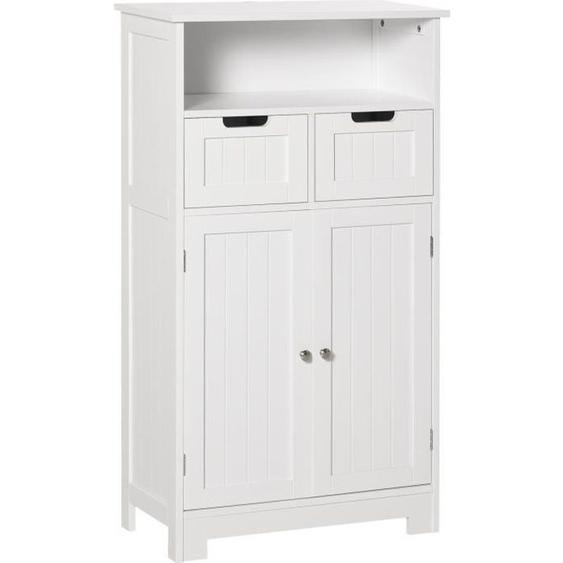 kleankin - meuble wc - Bois - 60x30x108cm - Blanc