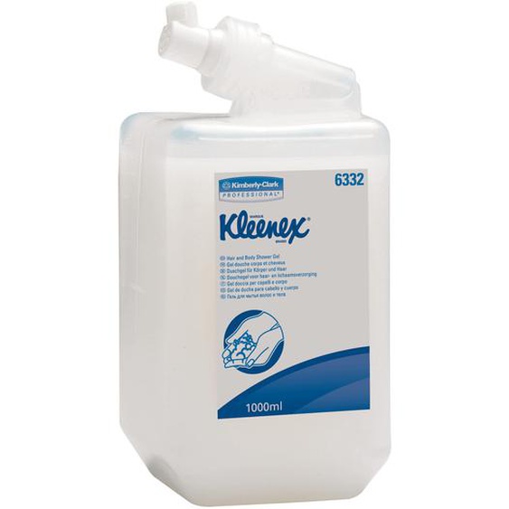 KLEENEX Cartouches gel douche corps et cheveux Kleenex 1 L, lot de 6