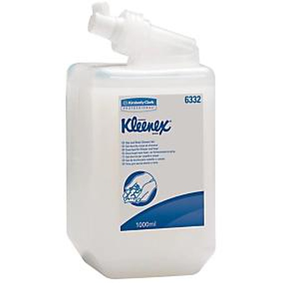 KLEENEX Cartouches gel douche corps et cheveux Kleenex 1 L, lot de 6